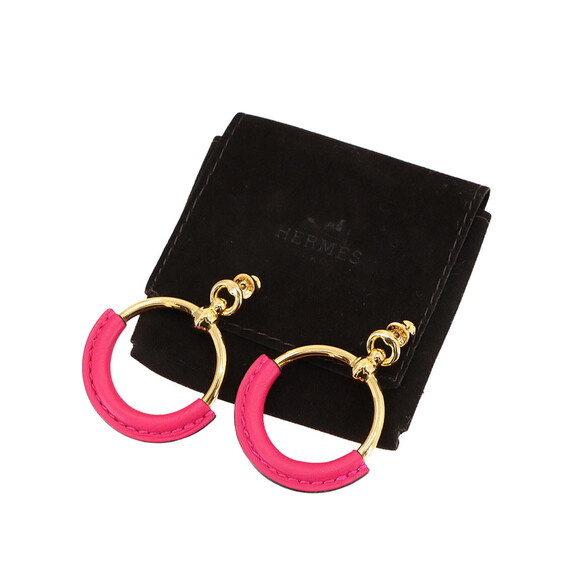 Hermes Hermès Swift Gold Loop Earrings - Picture 2 of 6